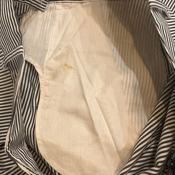Lafayette 148 New York Striped Wide Leg Crop Cotton Blend Women's Pants Size 6 - Picture 11 of 11